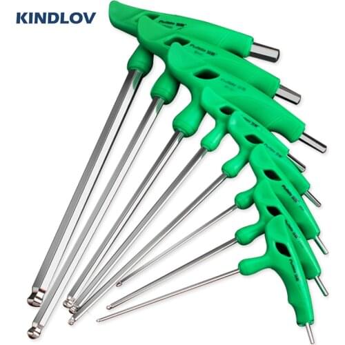 KINDLOV Ball-End Hex T Wrench Set Screwdriver 2-10mm Double-ended Universal Spanner 8Pcs Allen Keys For Repair Car Bicycle Tools