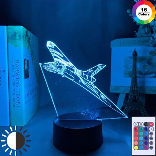 Aircraft 3D Night Light 7 Color Changing Mood Lamp Airplane LED USB 3D Illusion Table Lamp For Home Decorative Kids Toy Gift