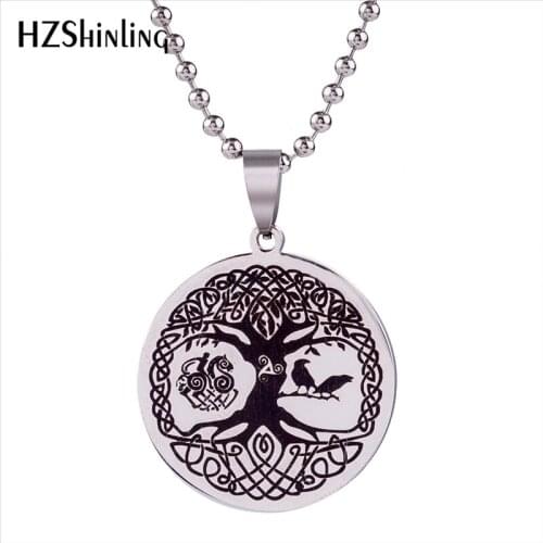 2018 New Tree of Life Pendant Stainless Steel Necklace Norse Viking Knot Amulet Pendants Nordic Talisman Jewelry Gifts Men HZ7