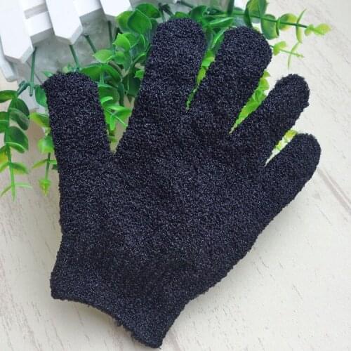 New 2021 Color Black Peeling Glove Five Fingers Exfoliating Tan Removal Bath Mitts Paddy Soft Fiber Massage Bath Glove Cleaner