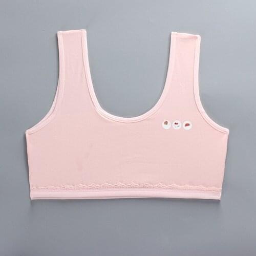 New product pure cotton bra breathable underwear, lace-trimmed girls bra 8-18 years old teen underwear puberty