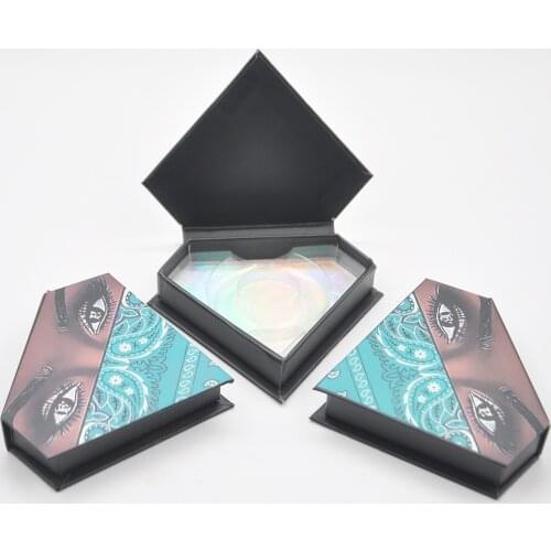 Wholesale False Eyelashes Package Eyelash Packaging Diamond Box Custom Logo Lash Boxes Packaging Mink Lashes Makeup Case vendor