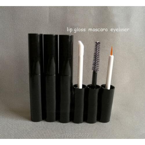 4ML 50pcs/llot Plastic Mascara Bottle, Black Eyeliner Tube, Empty Lip Gloss Bottle, Cosmetic Container For Women, Beauty Tool