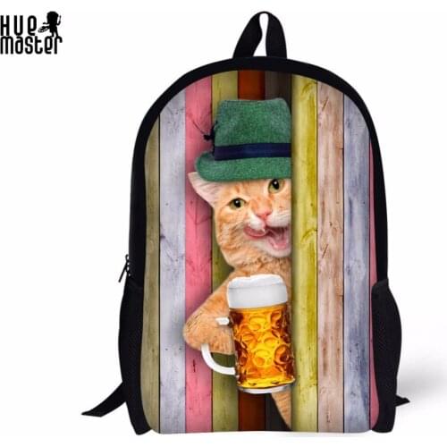 Satchel school bag hot sale bag foldable backpack nice cat prints casual bag backpack for kids school new product 2018