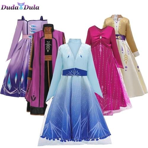 Snow Queen 2 Dresses For Girls Princess Dress For Girls Costumes Christmas Girls Dresses Children Girls Clothing