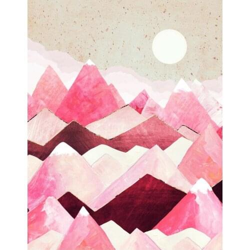 Modern Abstract Gold Pink Berry Mountain Canvas Art Painting For Living Room Bedroom Posters And Prints Wall Poster Home Decor