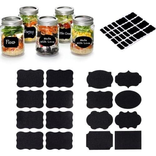 40/80 Pcs/set Erasable Blackboard Sticker Craft Kitchen Jars Organizer Labels Chalkboard Chalk Board Sticker Black Board 5x3.5cm