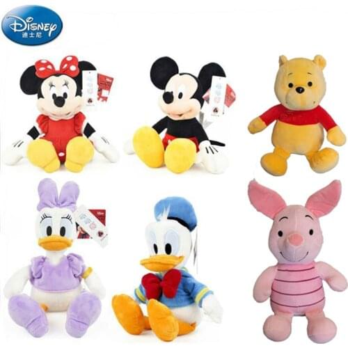 High quality Genuine Disney Winnie Bear Mickey Mouse Minnie Plush Toy Doll 30cm Children toy Birthday Christmas Gift 2019 New