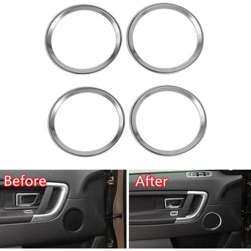 YAQUICKA 4Pcs/set Car Front and Rear Door Speaker Ring Cover Trim Sticker For Land Rover Discovery Sport 2015 2016 Car-styling