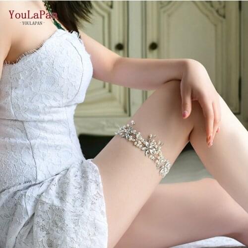 YouLaPan HT08-S Pearl Leg Band Rhinestone Decoration Leg Strap Elegant Crystal Headdress Hair Wedding Accesories Bridal Headband