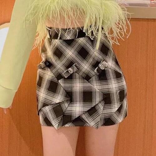 Vintage White Black Mini Skirts Womens 2021 Korean Fashion Ladies High Waist Bow Skirt Autumn Winter Jupe Femme