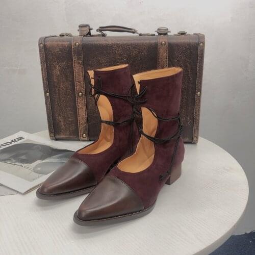 Spring New Woman Military Boots Girls Mid Calf Shoes Women Thick Heels Ladies Soft Chelsea Boots Female Brand Motorcycle Boots