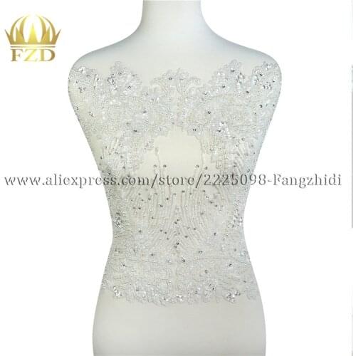 1 Piece Grace Clear Crystal Stone Large Patches and Rhinestone Crystal for Wedding Dresses, DIY Decorative for Evening Dress