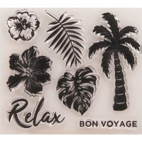 1pc Coconut Tree Transparent Clear Silicone Stamp Seal DIY Scrapbooking Rubber Stamping Coloring Embossing Diary Decor Reusable