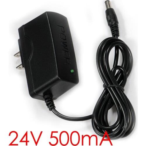 1PCS High quality DC 24V 500mA IC program AC 100V-240V Converter Switching power adapter Supply US Plug DC 5.5mm x 2.1-2.5mm