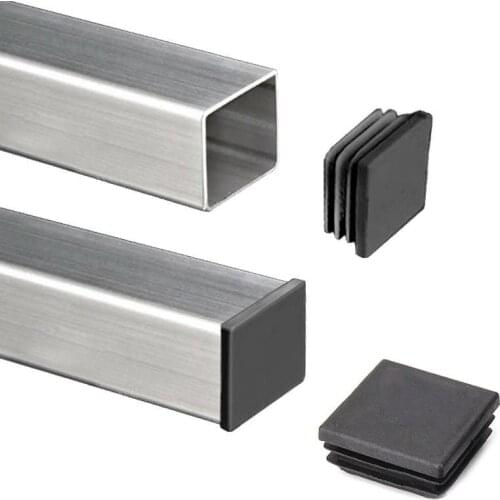 10pcs Plastic Square Pipe Plugs anti-slip chair leg cap table feet decor cover Scratch floor Protector Pads Furniture Leveller