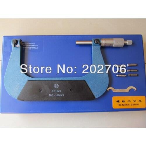 100-125mm thread micrometer caliper Screw Thread Micrometer including measuring anvils