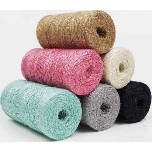 100M 2MM Natural Retro Jute Rope Weaving Craft Gift Wrapping Christmas Wedding Decoration 2022 New Year Home Decoration Style