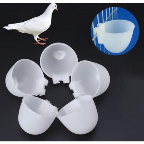 5 Pcs / Set Parrot Bird Hamster Round bottom Feeding Bowl Hanging Drinking Food Cup Tools for bird feeders