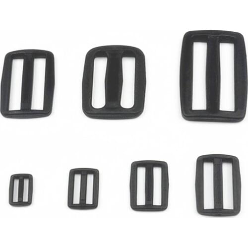 5pcs Plastic Black Webbing Adjustment buckle Curve Slider Tri-Glide Adjust Buckles Camping Sport Backpack Straps Accessories