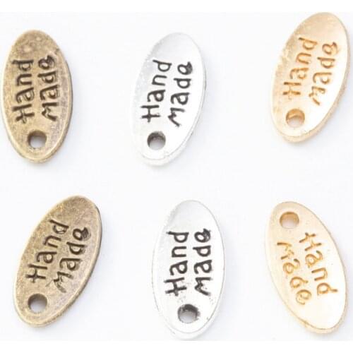 50Pcs Hand Made Printed Metal Label For Garment DIY Craft Sewing Women Clothing Panty Bags Tags Decoration