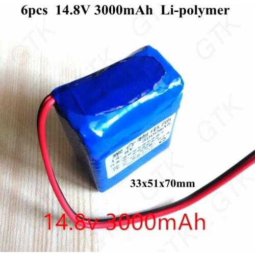 6pcs 14.8v lipo battery 3000mah 14.8v lithium battery pack li ion battery for led lights wireless cctv camera cctv pack battery