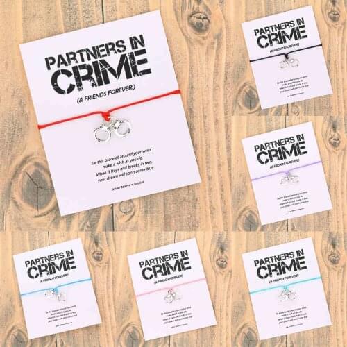 Partners In Crime Bracelet Handcuffs Charm Best Friends Bracelet for Women Men Accessories Friendship Gift Handmade Jewelry
