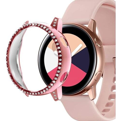 Diamond PC Protector Case for Samsung Galaxy Watch Active 40mm Active2 44mm anti-fall Earthquake-proof Coverage Bling case Coque