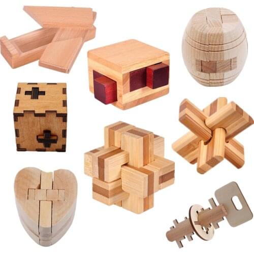 Luban Lock IQ Toys Wooden Magic Box Puzzle Game for Children Adult Educational Brain Training Toy Brain Teaser Game toy