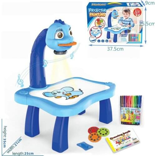 Children Led Projector Art Drawing Table Creative Graphics Tablet Toys Drawing Board Painiting Education Art Supplies for Kids