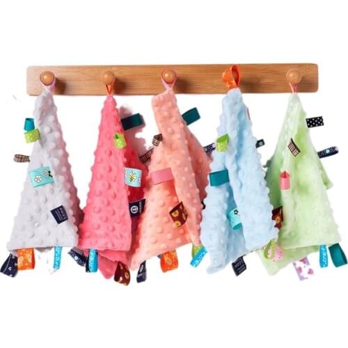 Baby Soft Plush Towel Cute Cartoon Colorful Wipe Hanging Towel For Children Comfort handkerchief Baby Nursery Hand Towel