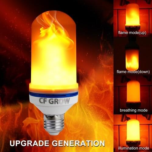 E26 E27 LED Flame Effect Fire Light Bulb SMD2835 Flickering Emulation 1&4 Modes LED Flame Lamp 1200K~1400K AC85V~265V