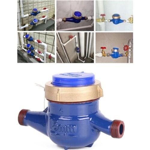 DN15 Garden Home Metal Cold Water Meter Single Water Flow Wet Table Measuring Tool 20mm Flow Measure Tap R7UB