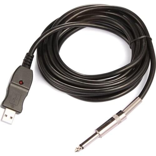 Hot- Guitar to PC USB Recording Cable Lead Adaptor Converter Connection Interface 6.5mm