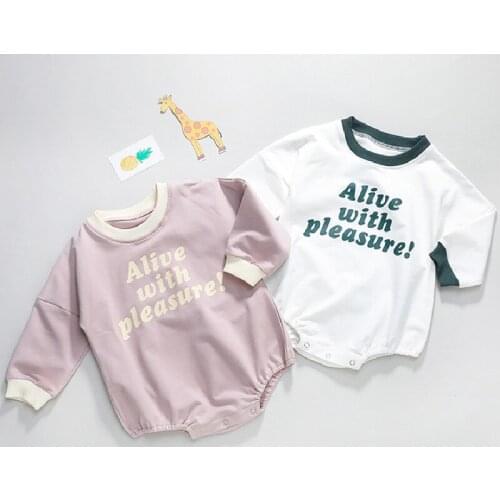 Newborn Baby Romper Letter Baby Clothes LongSleeve Baby Boy Romper Infant Jumpsuit 100% Cotton Toddler Girls Romper Jumpsuit