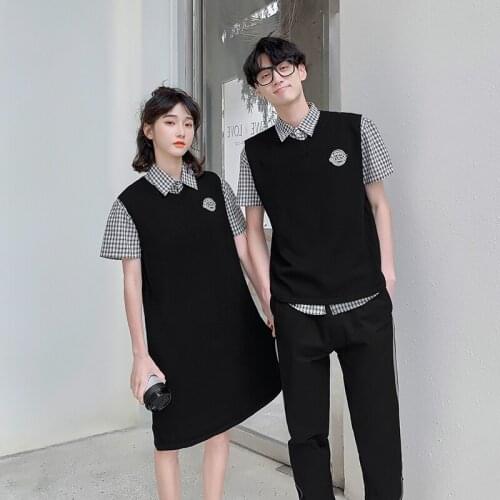 The couple outfit 2021 spring and summer class suit summer short shirt vest skirt two sets couples clothes couples clothing