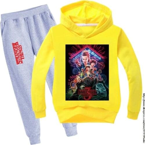 Stranger Things Spring Casual Tracksuit Children Boy Girl Cotton Hoody Pants 2Pcs/Sets Kids Leisure Sport Suit Infant Clothing