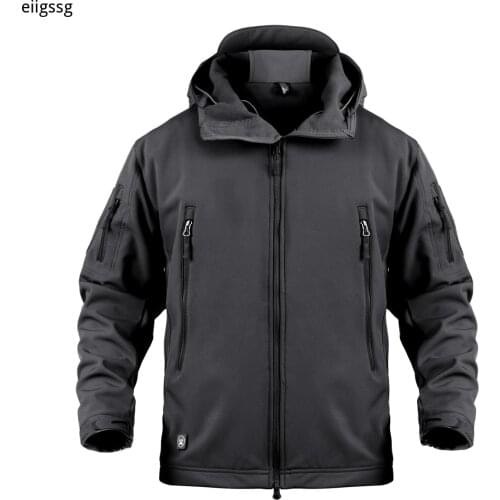 Tactical Shark Skin Soft Shell Jacket Men Military Windproof Waterproof Army Combat Mens Jackets Hooded Bomber Coats Male S-4XL