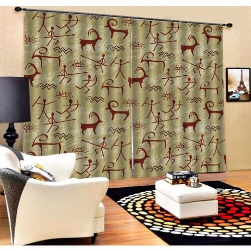 Cartoon curtains Customized size Luxury Blackout 3D Window Curtains For Living Room personality curtains