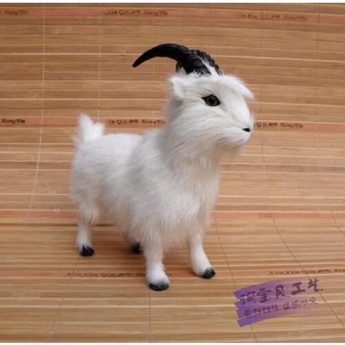 New simulation sheep toy polyethylene & furs white goat doll gift about 16x6x17cm 2243