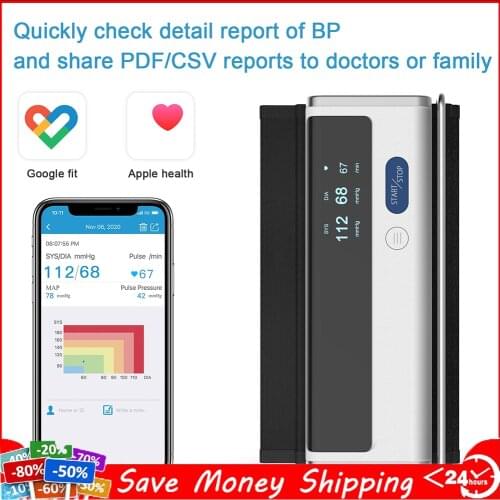 EKG Blood Pressure Monitor Bluetooth ECG Digital BP Machine Heart Rate Pulse Monitor Support Apple Health Android
