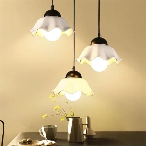 Nordic Simple Restaurant Pendant Lights Dining Room Kitchen Hanging Lights Bar Modern Home Decor Barbershop Flower Light Fixture