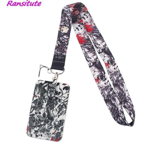 Ransitute R1538 Anime Cartoon Creative Lanyard Card Holder Student Hanging Neck Phone Lanyard Badge Subway Access Card Holder