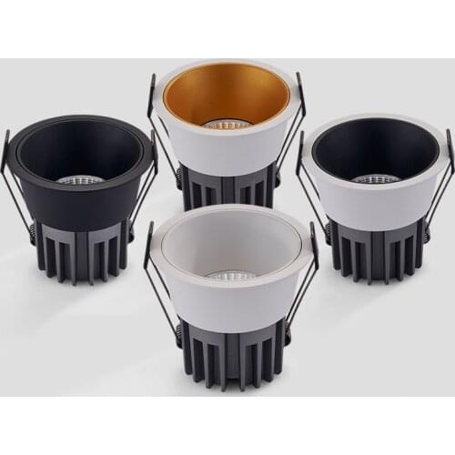 Dimmable Recessed Anti Glare COB LED Downlights 7W9W/12W/15W LED Ceiling Spot Lights AC85~265V Background Lamps Indoor Lighting