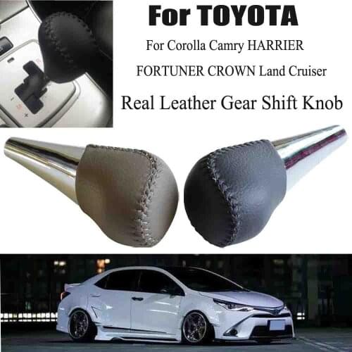 Black Leather Automatic Gear Shift Knob For TOYOTA Land Cruiser Car Stick Gear Shifter Lever HandBall