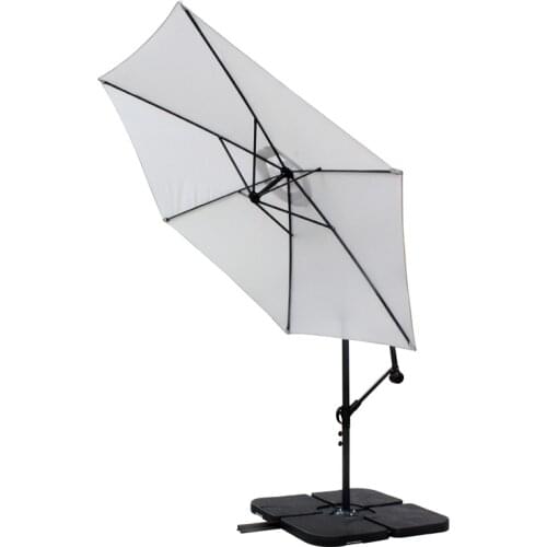 Outside 3m Roma Parasol Cross Base Adjustable Canopy 360° Rotating Sun Umbrella for Outdoor Garden Patio Summer Camping