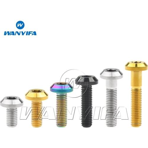 Wanyifa Titanium Bolt M8 x 15 20 25 30 35 40mm Allen Key Button Head Screw for Bicycle Motorcycle Brake