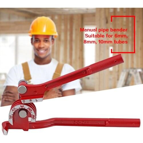 Air Conditioning Pipe Bender Copper 3/8 Inch 3-in-1 6mm/8mm/10mm Red Steel Tool 180 Degree