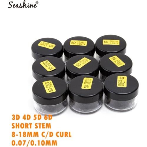 Seashine Russian Volume Lash Extension 1 Bottle 500Fans/1000Fans 3D 4D 5D 6D Short Stem Volume Fans Natural Volume Fans Lashes