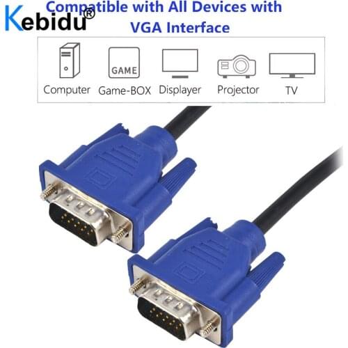 1pcs 1.5m VGA to VGA Extension Cable Male to Male connector Computer Monitor VGA Cable For PC TV Adapter Converter